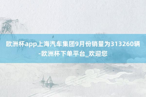 欧洲杯app上海汽车集团9月份销量为313260辆-欧洲杯下单平台_欢迎您
