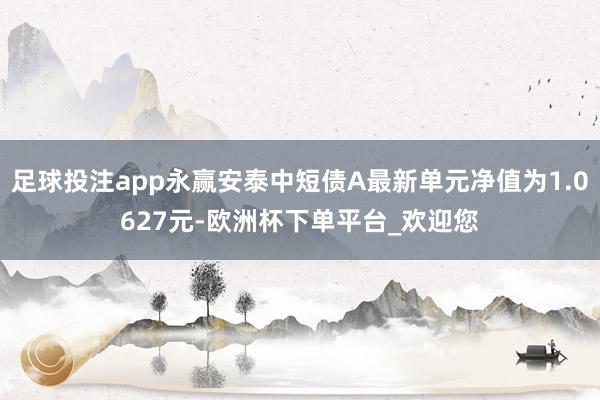 足球投注app永赢安泰中短债A最新单元净值为1.0627元-欧洲杯下单平台_欢迎您