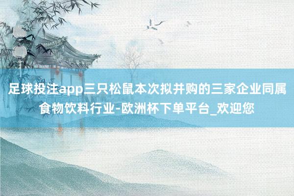 足球投注app三只松鼠本次拟并购的三家企业同属食物饮料行业-欧洲杯下单平台_欢迎您