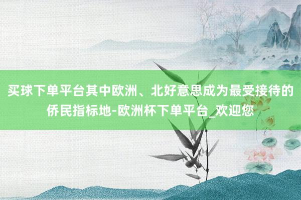 买球下单平台其中欧洲、北好意思成为最受接待的侨民指标地-欧洲杯下单平台_欢迎您