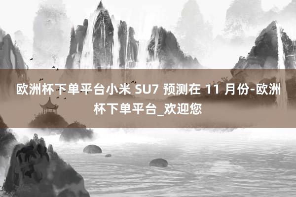 欧洲杯下单平台小米 SU7 预测在 11 月份-欧洲杯下单平台_欢迎您