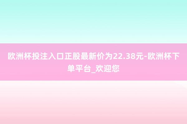 欧洲杯投注入口正股最新价为22.38元-欧洲杯下单平台_欢迎您