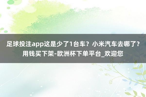 足球投注app这是少了1台车？小米汽车去哪了？用钱买下架-欧洲杯下单平台_欢迎您