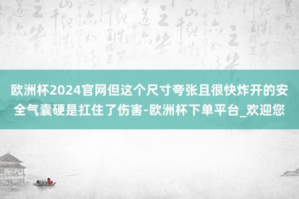 欧洲杯2024官网但这个尺寸夸张且很快炸开的安全气囊硬是扛住了伤害-欧洲杯下单平台_欢迎您