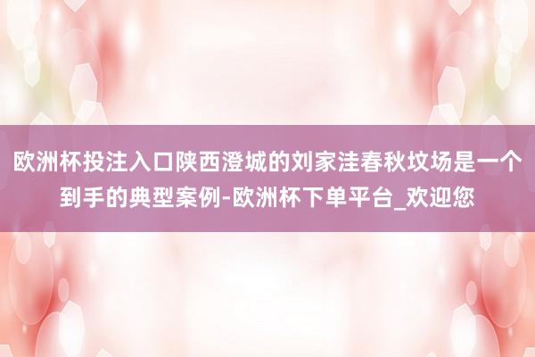 欧洲杯投注入口陕西澄城的刘家洼春秋坟场是一个到手的典型案例-欧洲杯下单平台_欢迎您