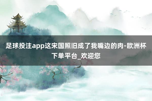 足球投注app这宋国照旧成了我嘴边的肉-欧洲杯下单平台_欢迎您
