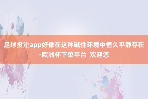 足球投注app好像在这种碱性环境中恒久平静存在-欧洲杯下单平台_欢迎您