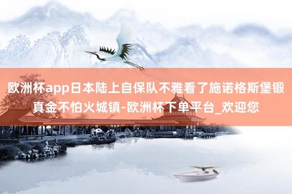 欧洲杯app日本陆上自保队不雅看了施诺格斯堡锻真金不怕火城镇-欧洲杯下单平台_欢迎您