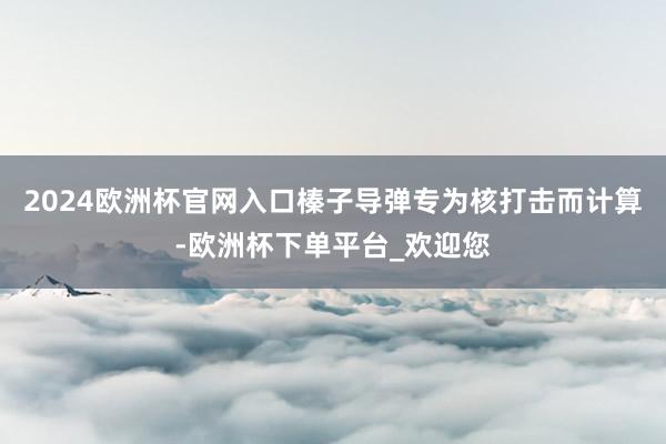 2024欧洲杯官网入口榛子导弹专为核打击而计算-欧洲杯下单平台_欢迎您