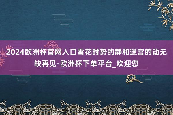 2024欧洲杯官网入口雪花时势的静和迷宫的动无缺再见-欧洲杯下单平台_欢迎您