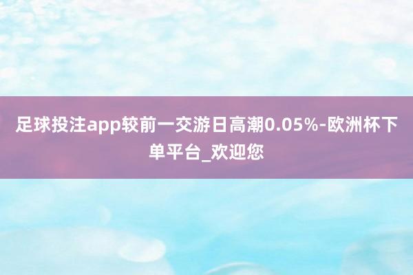 足球投注app较前一交游日高潮0.05%-欧洲杯下单平台_欢迎您