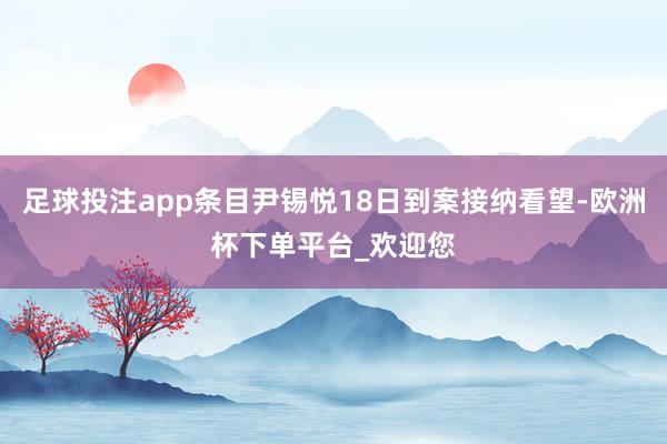 足球投注app条目尹锡悦18日到案接纳看望-欧洲杯下单平台_欢迎您