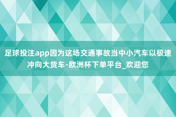 足球投注app因为这场交通事故当中小汽车以极速冲向大货车-欧洲杯下单平台_欢迎您