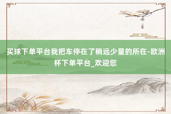 买球下单平台我把车停在了稍远少量的所在-欧洲杯下单平台_欢迎您
