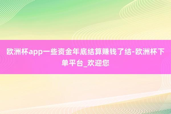 欧洲杯app一些资金年底结算赚钱了结-欧洲杯下单平台_欢迎您