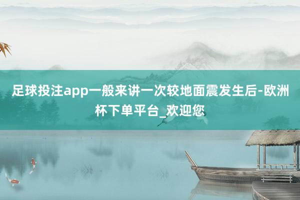 足球投注app一般来讲一次较地面震发生后-欧洲杯下单平台_欢迎您