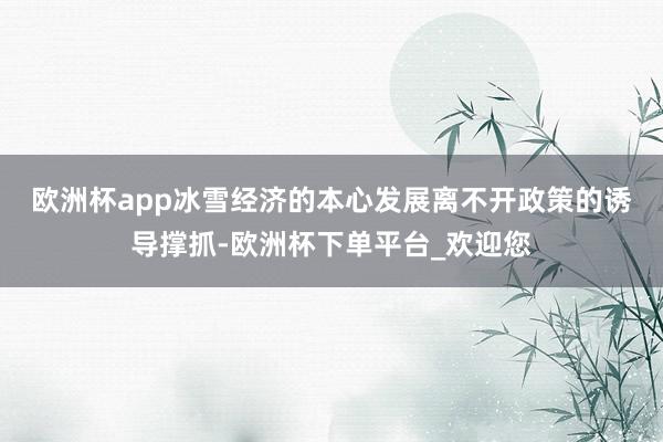 欧洲杯app　　冰雪经济的本心发展离不开政策的诱导撑抓-欧洲杯下单平台_欢迎您