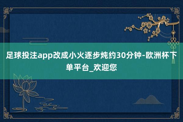 足球投注app改成小火逐步炖约30分钟-欧洲杯下单平台_欢迎您