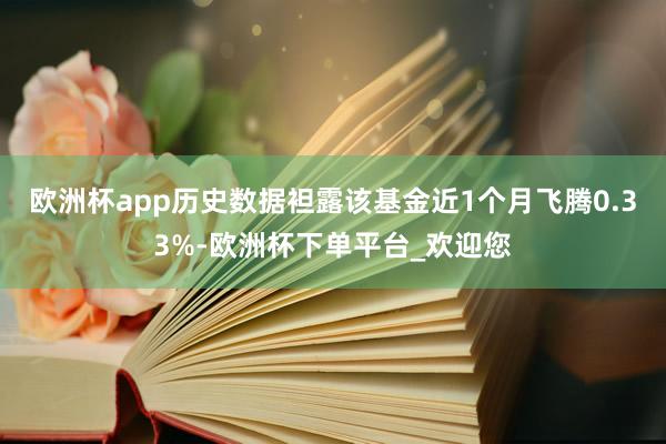欧洲杯app历史数据袒露该基金近1个月飞腾0.33%-欧洲杯下单平台_欢迎您