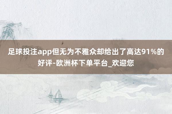 足球投注app但无为不雅众却给出了高达91%的好评-欧洲杯下单平台_欢迎您