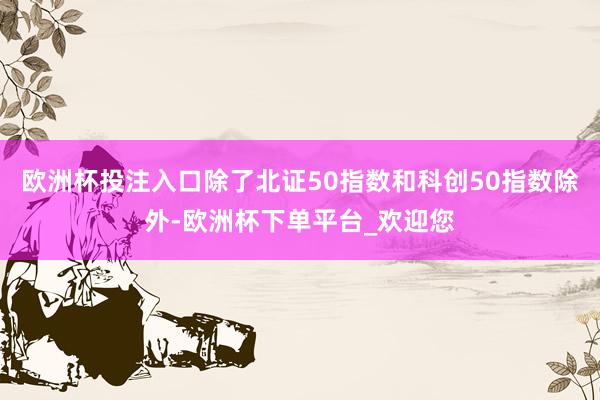 欧洲杯投注入口除了北证50指数和科创50指数除外-欧洲杯下单平台_欢迎您