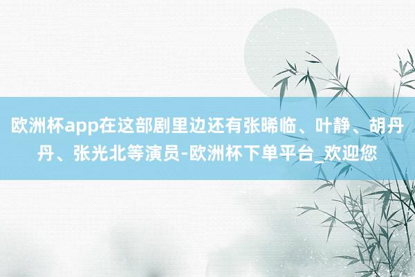 欧洲杯app在这部剧里边还有张晞临、叶静、胡丹丹、张光北等演员-欧洲杯下单平台_欢迎您