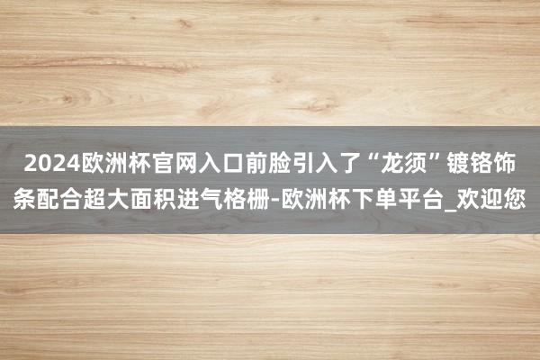 2024欧洲杯官网入口前脸引入了“龙须”镀铬饰条配合超大面积进气格栅-欧洲杯下单平台_欢迎您
