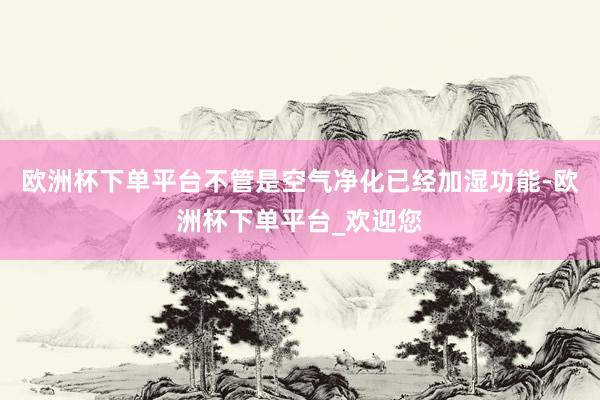 欧洲杯下单平台不管是空气净化已经加湿功能-欧洲杯下单平台_欢迎您