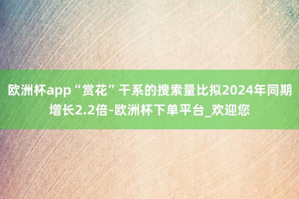 欧洲杯app“赏花”干系的搜索量比拟2024年同期增长2.2倍-欧洲杯下单平台_欢迎您