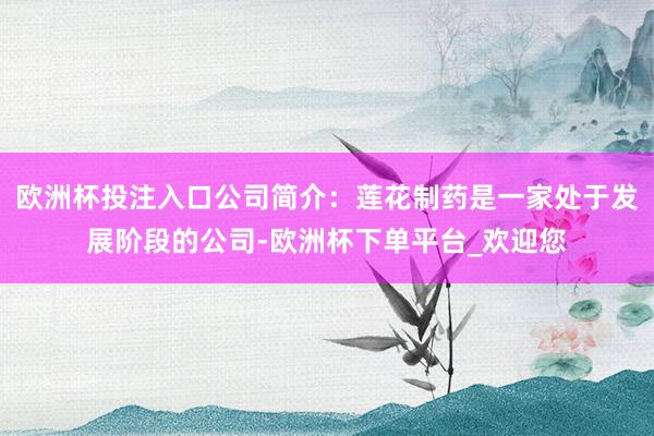 欧洲杯投注入口公司简介：莲花制药是一家处于发展阶段的公司-欧洲杯下单平台_欢迎您