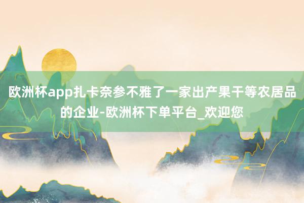 欧洲杯app扎卡奈参不雅了一家出产果干等农居品的企业-欧洲杯下单平台_欢迎您