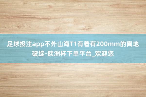 足球投注app不外山海T1有着有200mm的离地破绽-欧洲杯下单平台_欢迎您