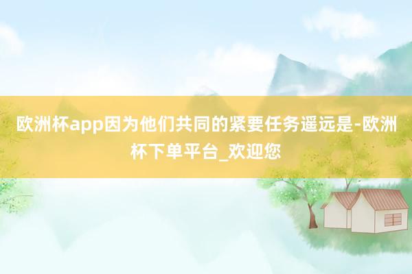 欧洲杯app因为他们共同的紧要任务遥远是-欧洲杯下单平台_欢迎您