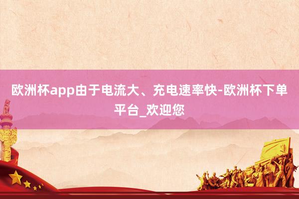 欧洲杯app由于电流大、充电速率快-欧洲杯下单平台_欢迎您