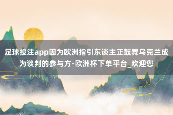 足球投注app因为欧洲指引东谈主正鼓舞乌克兰成为谈判的参与方-欧洲杯下单平台_欢迎您