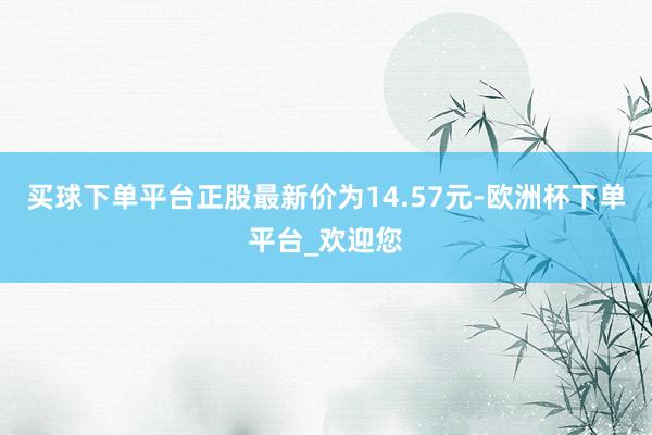 买球下单平台正股最新价为14.57元-欧洲杯下单平台_欢迎您