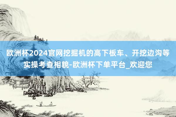 欧洲杯2024官网挖掘机的高下板车、开挖边沟等实操考查相貌-欧洲杯下单平台_欢迎您