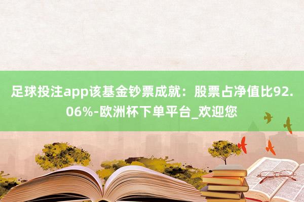 足球投注app该基金钞票成就：股票占净值比92.06%-欧洲杯下单平台_欢迎您
