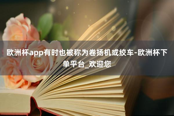 欧洲杯app有时也被称为卷扬机或绞车-欧洲杯下单平台_欢迎您