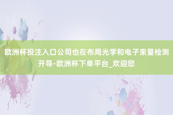 欧洲杯投注入口公司也在布局光学和电子束量检测开导-欧洲杯下单平台_欢迎您