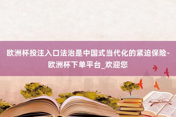 欧洲杯投注入口法治是中国式当代化的紧迫保险-欧洲杯下单平台_欢迎您