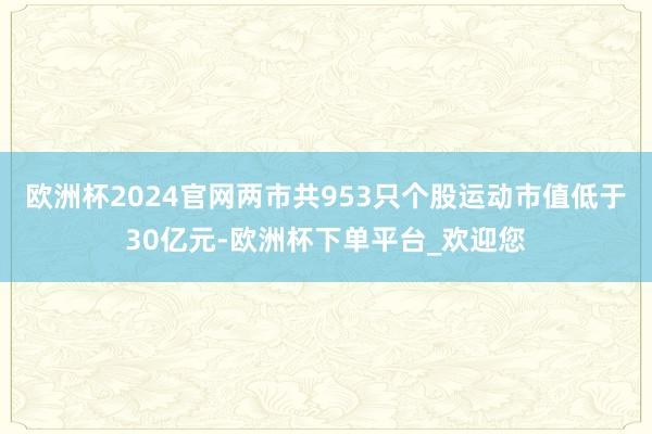 欧洲杯2024官网两市共953只个股运动市值低于30亿元-欧洲杯下单平台_欢迎您