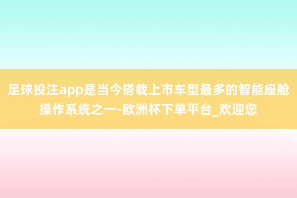 足球投注app是当今搭载上市车型最多的智能座舱操作系统之一-欧洲杯下单平台_欢迎您