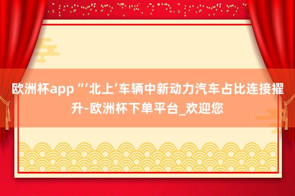 欧洲杯app“‘北上’车辆中新动力汽车占比连接擢升-欧洲杯下单平台_欢迎您