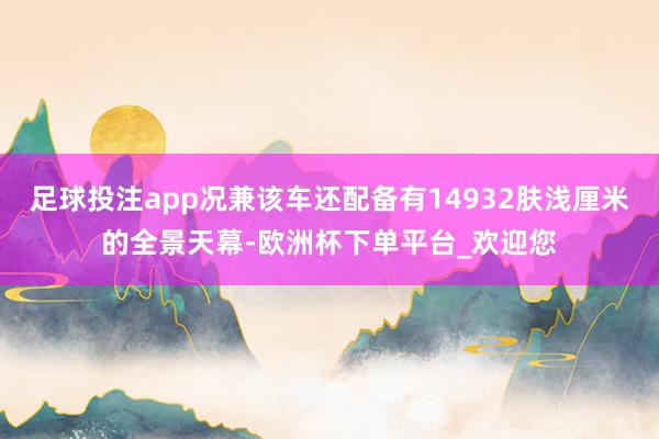 足球投注app况兼该车还配备有14932肤浅厘米的全景天幕-欧洲杯下单平台_欢迎您