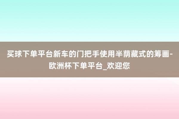 买球下单平台新车的门把手使用半荫藏式的筹画-欧洲杯下单平台_欢迎您