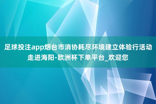 足球投注app烟台市消协耗尽环境建立体验行活动走进海阳-欧洲杯下单平台_欢迎您