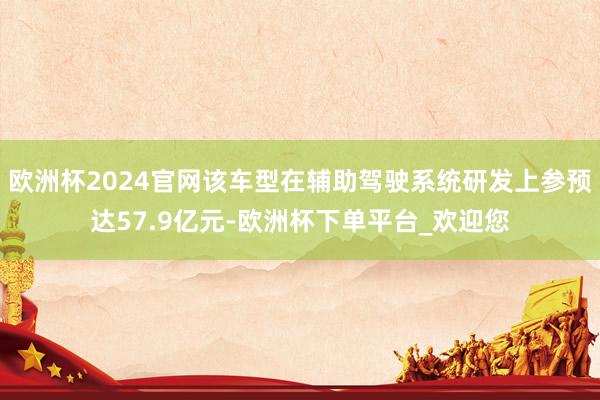 欧洲杯2024官网该车型在辅助驾驶系统研发上参预达57.9亿元-欧洲杯下单平台_欢迎您