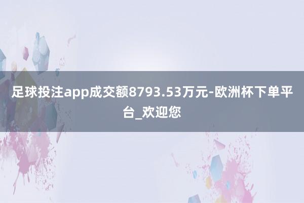 足球投注app成交额8793.53万元-欧洲杯下单平台_欢迎您